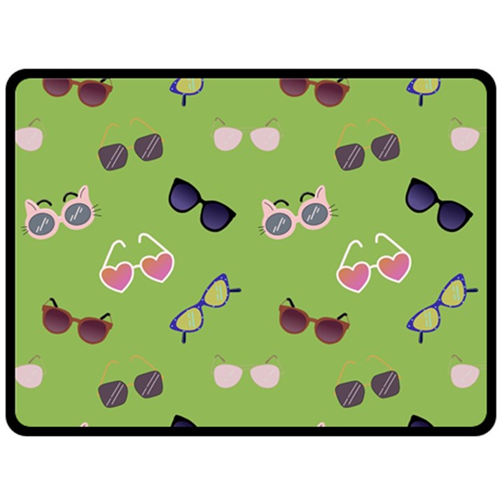 Sunglasses Funny Double Sided Fleece Blanket (Large) 