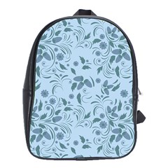 Folk Floral Art Print  Flowers Abstract Art  Poster  School Bag (xl) by Eskimos