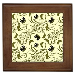 Folk Flowers Art Pattern Floral Abstract Surface Design  Seamless Pattern Framed Tile by Eskimos