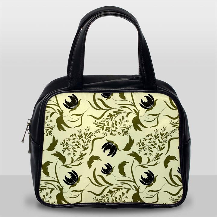 Folk flowers art pattern Floral abstract surface design  Seamless pattern Classic Handbag (One Side)