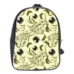 Folk Flowers Art Pattern Floral Abstract Surface Design  Seamless Pattern School Bag (large) by Eskimos