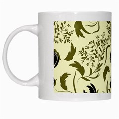 Folk Flowers Art Pattern Floral Abstract Surface Design  Seamless Pattern White Mugs by Eskimos