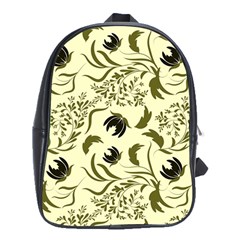 Folk Flowers Art Pattern Floral Abstract Surface Design  Seamless Pattern School Bag (xl) by Eskimos