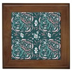 Folk flowers art pattern Floral abstract surface design  Seamless pattern Framed Tile Front