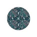 Folk flowers art pattern Floral abstract surface design  Seamless pattern Rubber Coaster (Round)  Front