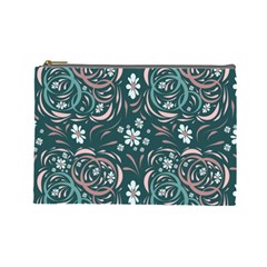 Folk Flowers Art Pattern Floral Abstract Surface Design  Seamless Pattern Cosmetic Bag (large) by Eskimos