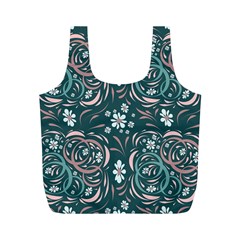 Folk Flowers Art Pattern Floral Abstract Surface Design  Seamless Pattern Full Print Recycle Bag (m) by Eskimos