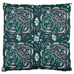 Folk Flowers Art Pattern Floral Abstract Surface Design  Seamless Pattern Large Flano Cushion Case (one Side) by Eskimos