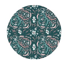 Folk Flowers Art Pattern Floral Abstract Surface Design  Seamless Pattern Mini Round Pill Box