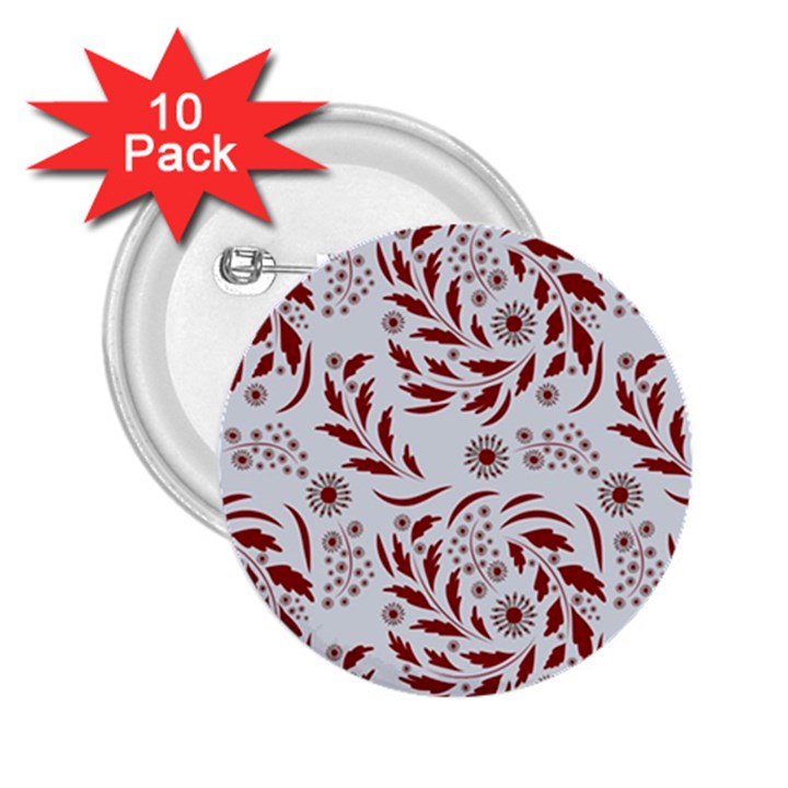 Folk flowers art pattern Floral abstract surface design  Seamless pattern 2.25  Buttons (10 pack) 