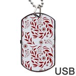 Folk flowers art pattern Floral abstract surface design  Seamless pattern Dog Tag USB Flash (Two Sides) Front