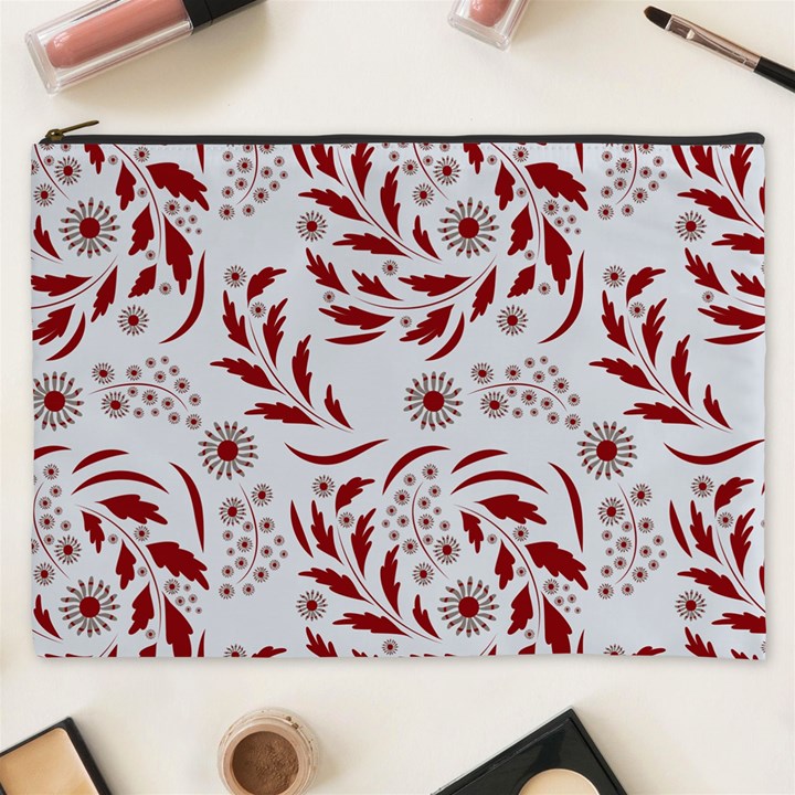 Folk flowers art pattern Floral abstract surface design  Seamless pattern Cosmetic Bag (XXXL)