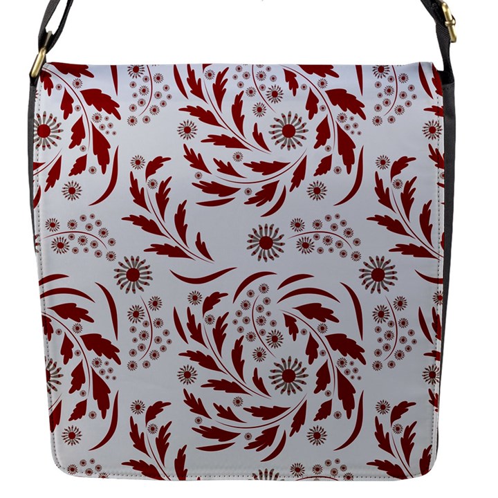 Folk flowers art pattern Floral abstract surface design  Seamless pattern Flap Closure Messenger Bag (S)