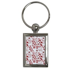 Folk Flowers Art Pattern Floral Abstract Surface Design  Seamless Pattern Key Chain (rectangle) by Eskimos