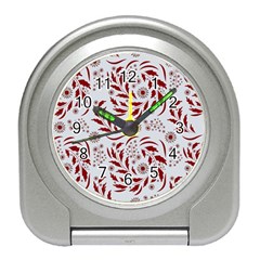 Folk Flowers Art Pattern Floral Abstract Surface Design  Seamless Pattern Travel Alarm Clock by Eskimos