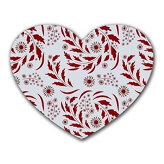 Folk Flowers Art Pattern Floral Abstract Surface Design  Seamless Pattern Heart Mousepads by Eskimos