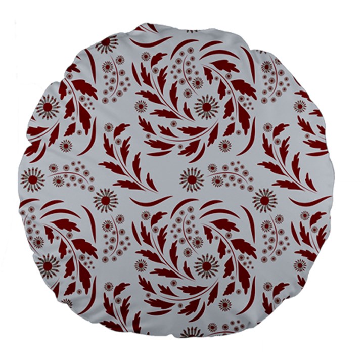 Folk flowers art pattern Floral abstract surface design  Seamless pattern Large 18  Premium Flano Round Cushions