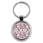 Folk flowers art pattern Floral abstract surface design  Seamless pattern Key Chain (Round) Front