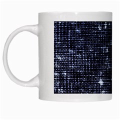 Geometric Dark Blue Abstract Print Pattern White Mugs