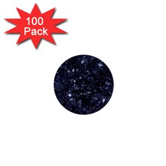 Geometric Dark Blue Abstract Print Pattern 1  Mini Buttons (100 Pack)  by dflcprintsclothing