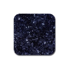 Geometric Dark Blue Abstract Print Pattern Rubber Square Coaster (4 Pack)  by dflcprintsclothing