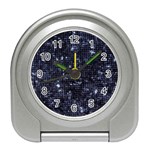 Geometric Dark Blue Abstract Print Pattern Travel Alarm Clock Front