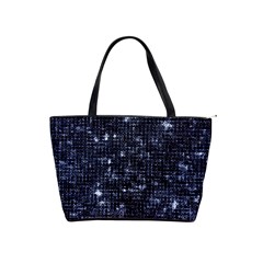 Geometric Dark Blue Abstract Print Pattern Classic Shoulder Handbag by dflcprintsclothing