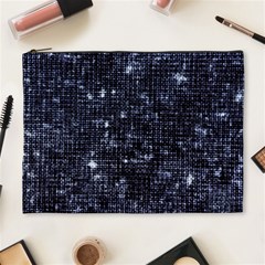 Geometric Dark Blue Abstract Print Pattern Cosmetic Bag (xl)