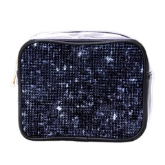 Geometric Dark Blue Abstract Print Pattern Mini Toiletries Bag (one Side) by dflcprintsclothing