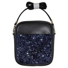 Geometric Dark Blue Abstract Print Pattern Girls Sling Bag