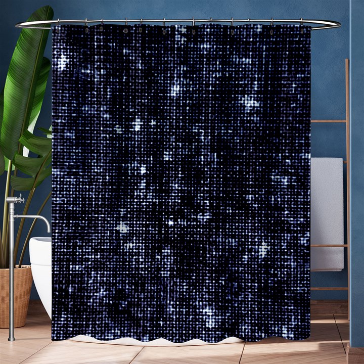 Geometric Dark Blue Abstract Print Pattern Shower Curtain 60  x 72  (Medium) 