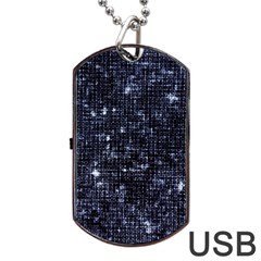 Geometric Dark Blue Abstract Print Pattern Dog Tag Usb Flash (one Side) by dflcprintsclothing