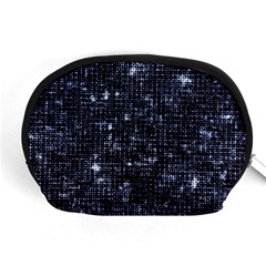 Geometric Dark Blue Abstract Print Pattern Accessory Pouch (medium) by dflcprintsclothing