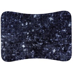 Geometric Dark Blue Abstract Print Pattern Velour Seat Head Rest Cushion by dflcprintsclothing