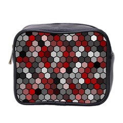 Hexagonal Blocks Pattern, Mixed Colors Mini Toiletries Bag (two Sides) by Casemiro