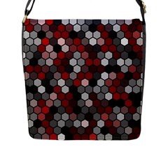 Hexagonal Blocks Pattern, Mixed Colors Flap Closure Messenger Bag (l) by Casemiro