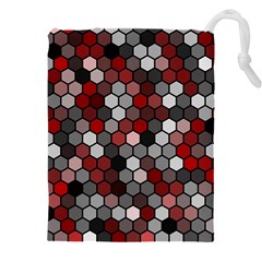 Hexagonal Blocks Pattern, Mixed Colors Drawstring Pouch (5xl) by Casemiro