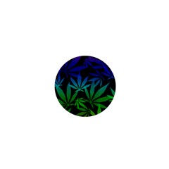 Weed Rainbow, Ganja Leafs Pattern In Colors, 420 Marihujana Theme 1  Mini Magnets by Casemiro