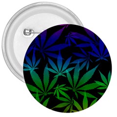 Weed Rainbow, Ganja Leafs Pattern In Colors, 420 Marihujana Theme 3  Buttons by Casemiro