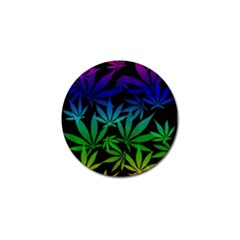 Weed Rainbow, Ganja Leafs Pattern In Colors, 420 Marihujana Theme Golf Ball Marker (4 Pack) by Casemiro