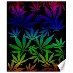 Weed Rainbow, Ganja Leafs Pattern In Colors, 420 Marihujana Theme Canvas 20  X 24  by Casemiro