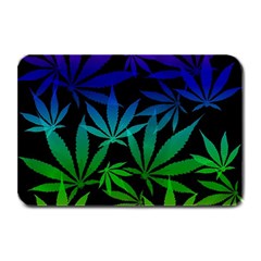 Weed Rainbow, Ganja Leafs Pattern In Colors, 420 Marihujana Theme Plate Mats by Casemiro