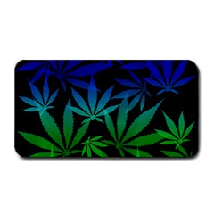 Weed Rainbow, Ganja Leafs Pattern In Colors, 420 Marihujana Theme Medium Bar Mats by Casemiro