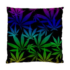 Weed Rainbow, Ganja Leafs Pattern In Colors, 420 Marihujana Theme Standard Cushion Case (two Sides) by Casemiro