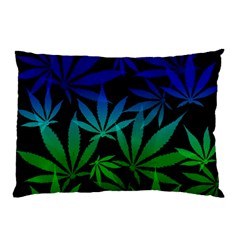 Weed Rainbow, Ganja Leafs Pattern In Colors, 420 Marihujana Theme Pillow Case by Casemiro