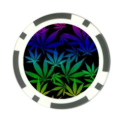 Weed Rainbow, Ganja Leafs Pattern In Colors, 420 Marihujana Theme Poker Chip Card Guard (10 Pack) by Casemiro