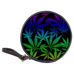 Weed Rainbow, Ganja Leafs Pattern In Colors, 420 Marihujana Theme Classic 20-cd Wallets