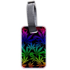 Weed Rainbow, Ganja Leafs Pattern In Colors, 420 Marihujana Theme Luggage Tag (two Sides) by Casemiro