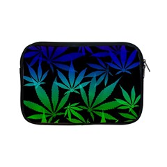 Weed Rainbow, Ganja Leafs Pattern In Colors, 420 Marihujana Theme Apple Ipad Mini Zipper Cases by Casemiro