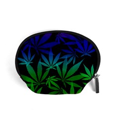 Weed Rainbow, Ganja Leafs Pattern In Colors, 420 Marihujana Theme Accessory Pouch (small) by Casemiro